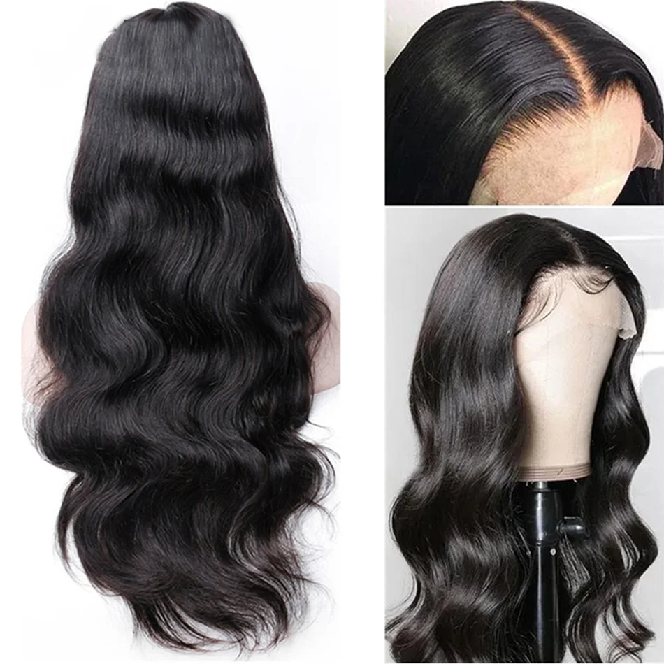 13x4 HD Transparent Body Wave Lace Front Wig 36 Inch Lace Frontal 100% Brazilian Human Hair Natural Wigs Pre Plucked For Women