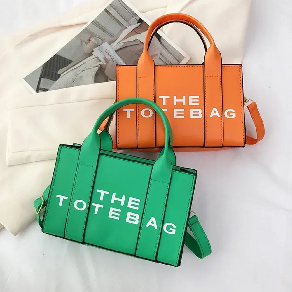 Sac fourre-tout pour femme, lettres contrastées, sac de transport tendance pour dames, en cuir PU, portable, décontracté, simple, bretelles réglables, sacoche pour femme