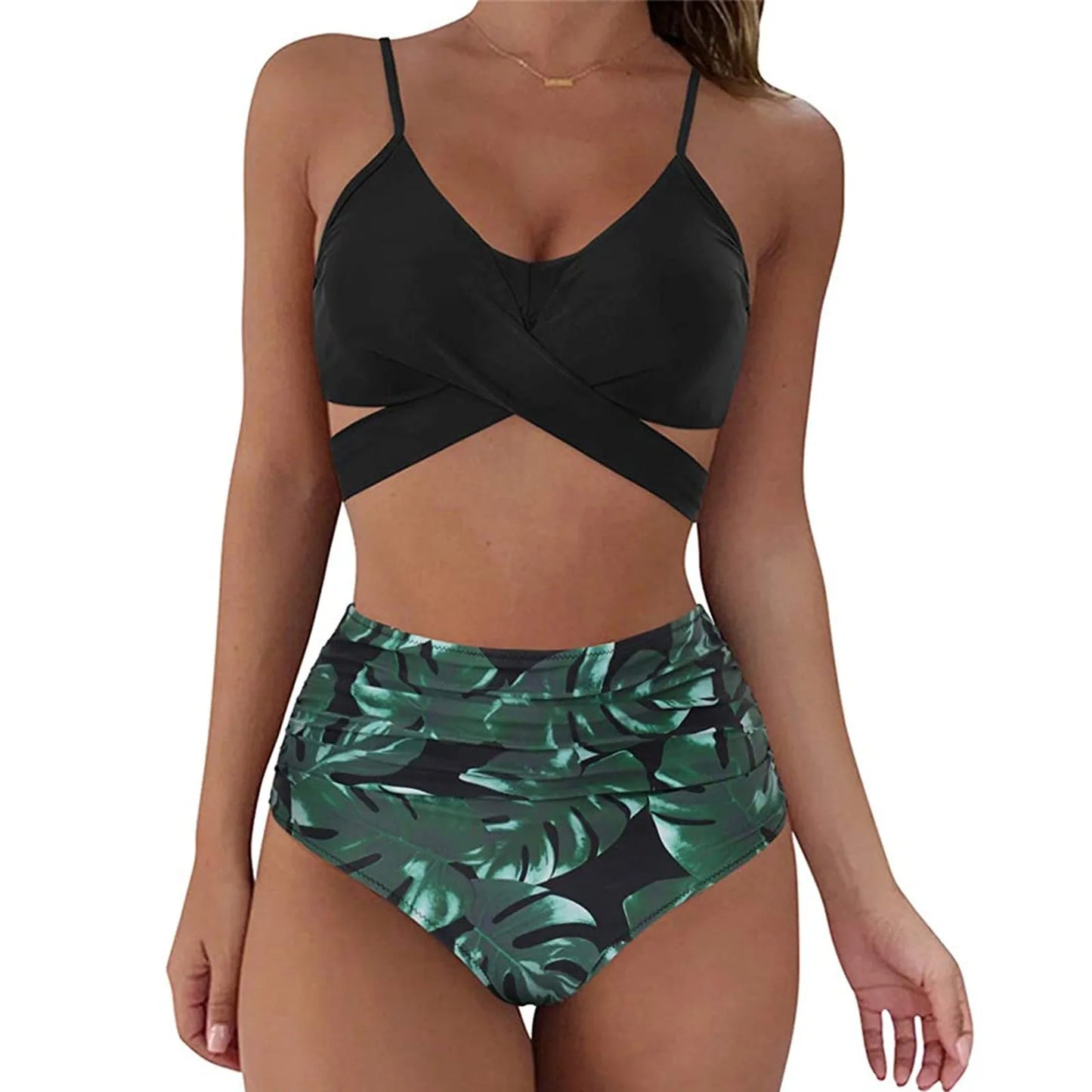 Fashion Women's Summer Sexy Tie-Dye Split Two-Piece Bikini Swimsuit
