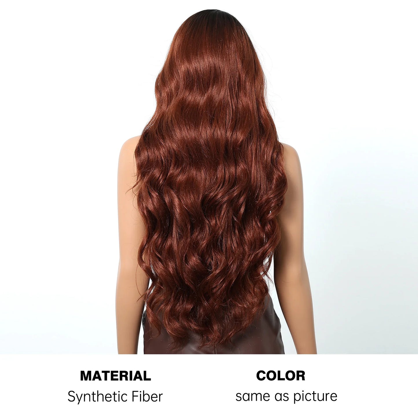 Lace Front Synthetic Wigs Yaki Wavy Auburn Reddish Brown Lace Front Wigs for Balck Women Daily Party Heat Resistant 13x4x1 Lace