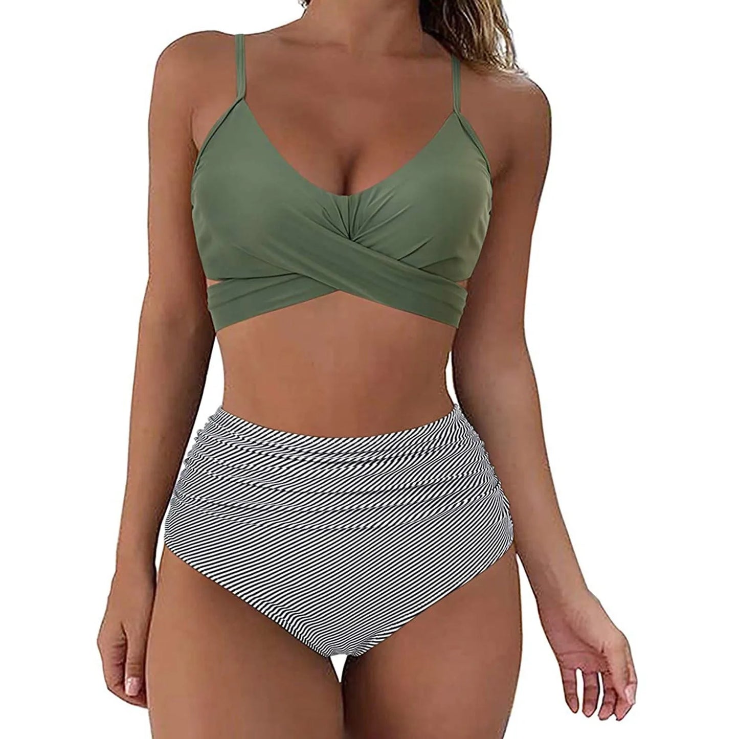 Fashion Women's Summer Sexy Tie-Dye Split Two-Piece Bikini Swimsuit