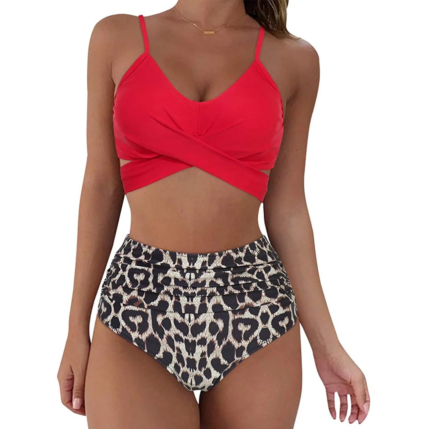 Fashion Women's Summer Sexy Tie-Dye Split Two-Piece Bikini Swimsuit