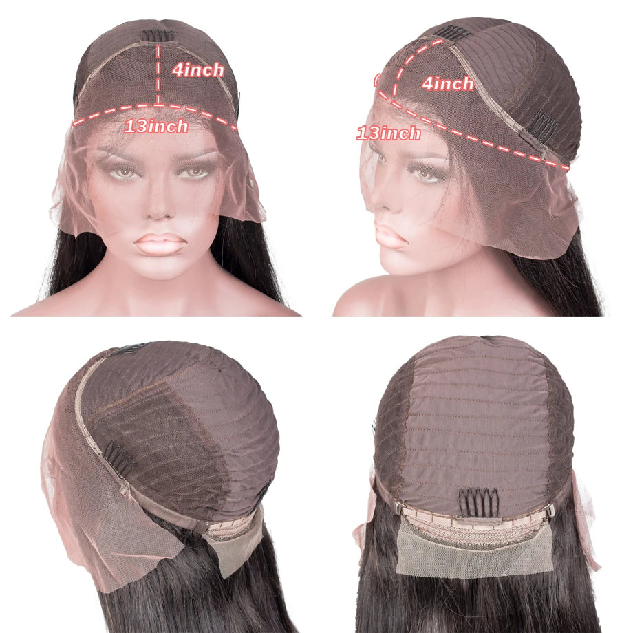 13x4 HD Transparent Body Wave Lace Front Wig 36 Inch Lace Frontal 100% Brazilian Human Hair Natural Wigs Pre Plucked For Women