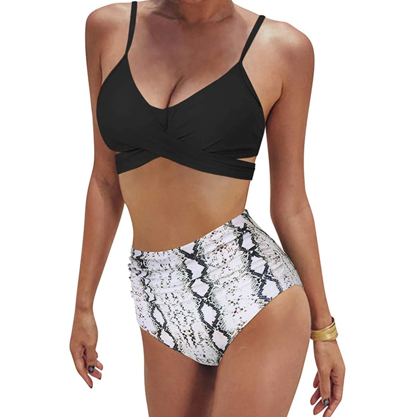Fashion Women's Summer Sexy Tie-Dye Split Two-Piece Bikini Swimsuit