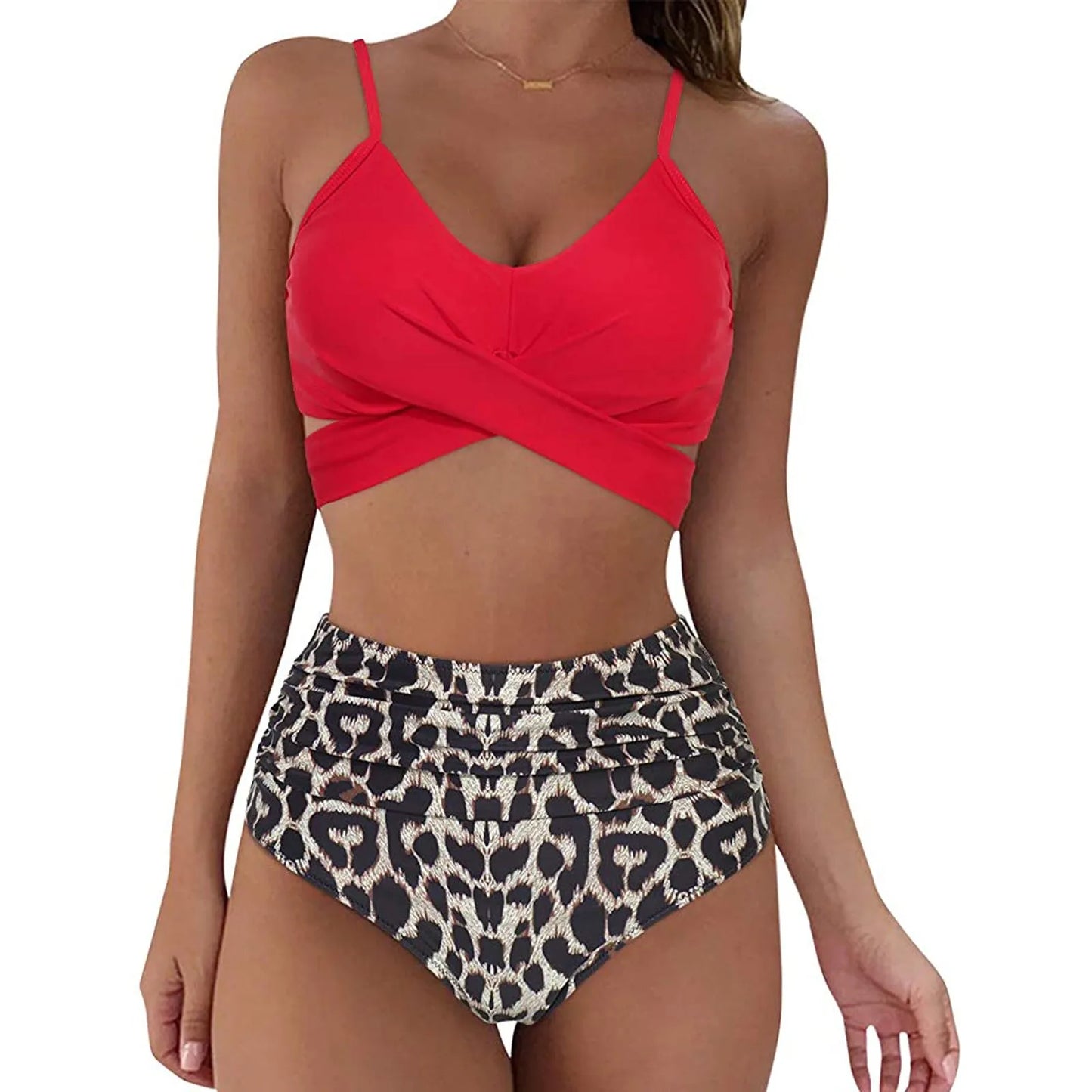 Fashion Women's Summer Sexy Tie-Dye Split Two-Piece Bikini Swimsuit