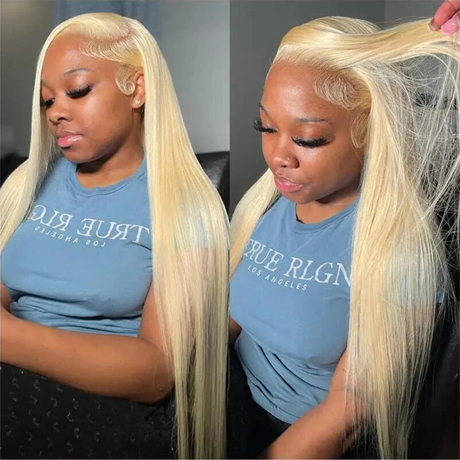 Straight 13x6 Ash Brown Highlight Lace Front Wig Human Hair Natural Hairline Ash Blonde Transparent Lace Frontal Wig For Women