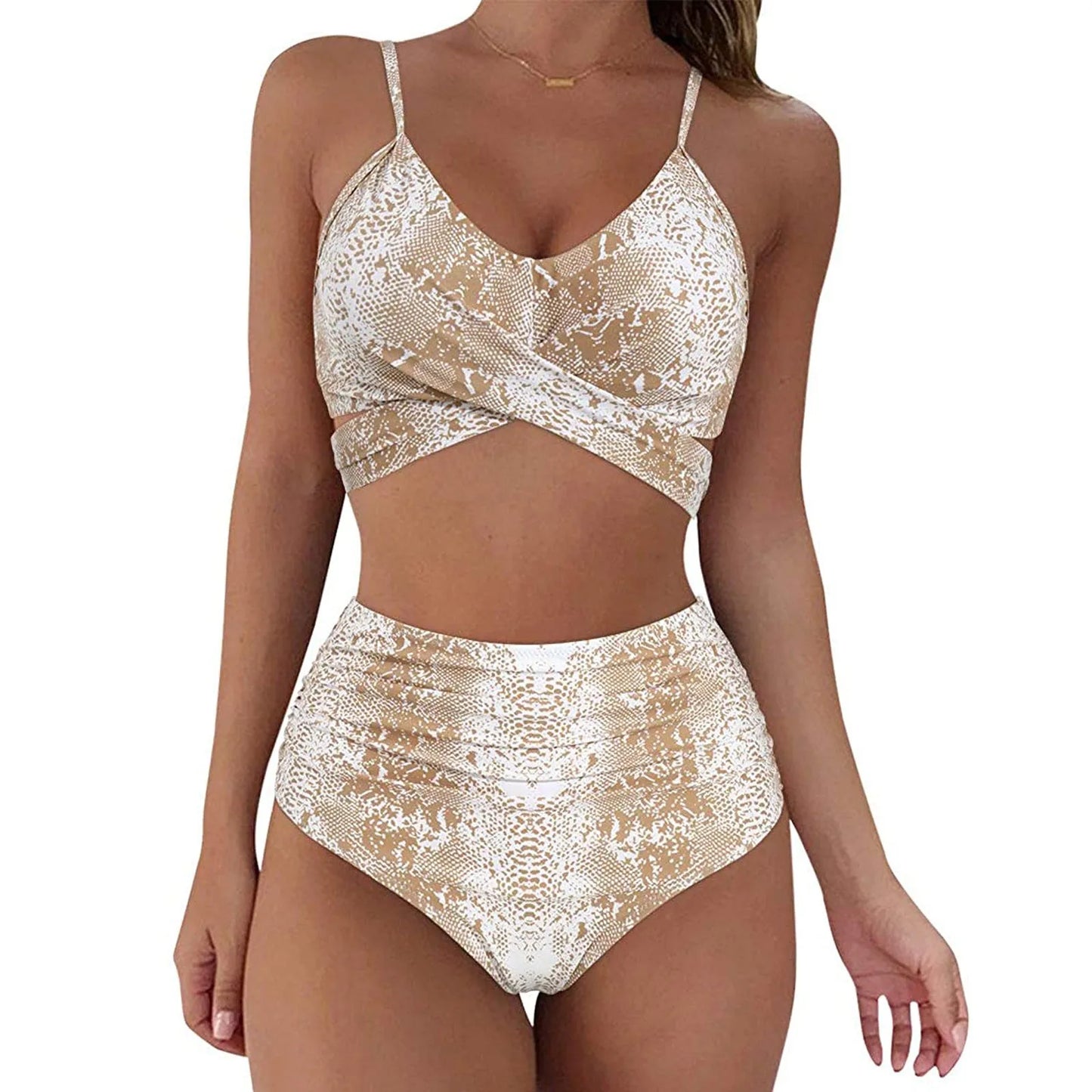 Fashion Women's Summer Sexy Tie-Dye Split Two-Piece Bikini Swimsuit