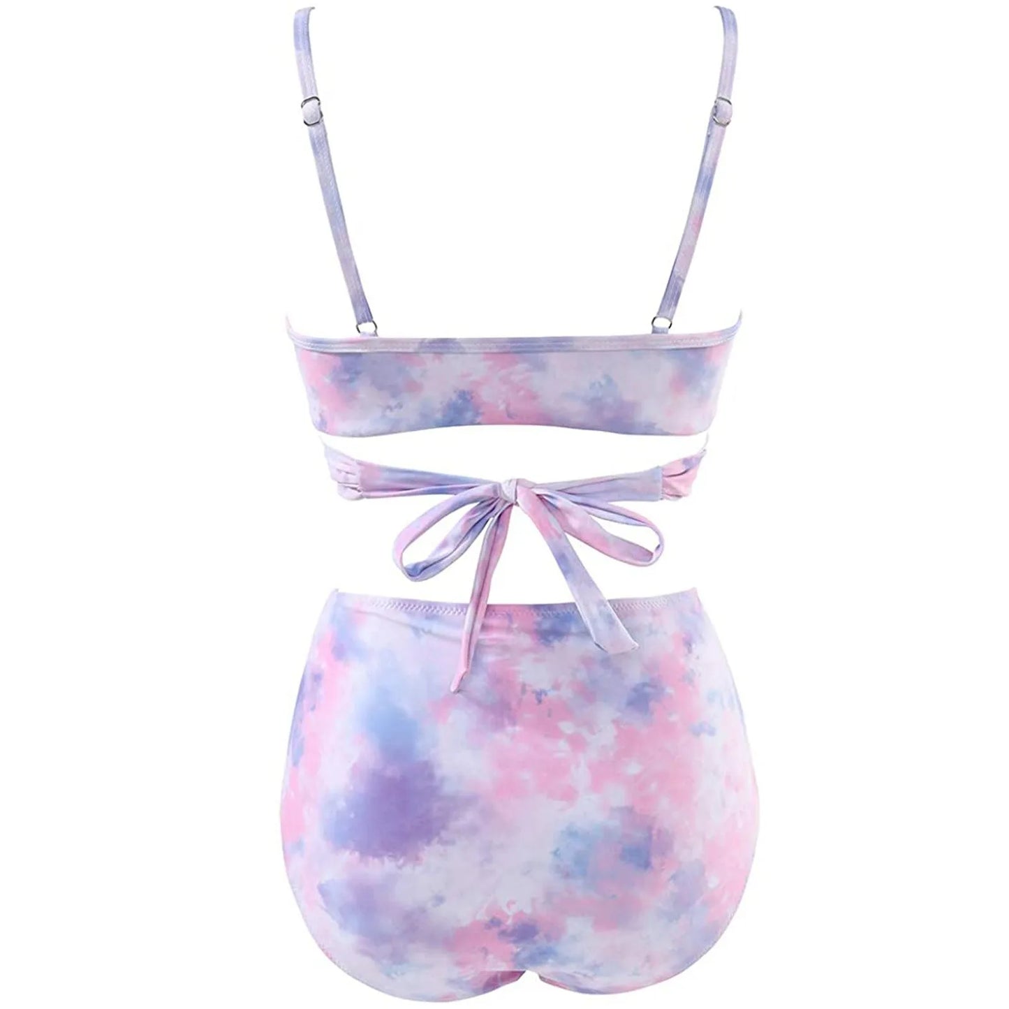 Fashion Women's Summer Sexy Tie-Dye Split Two-Piece Bikini Swimsuit