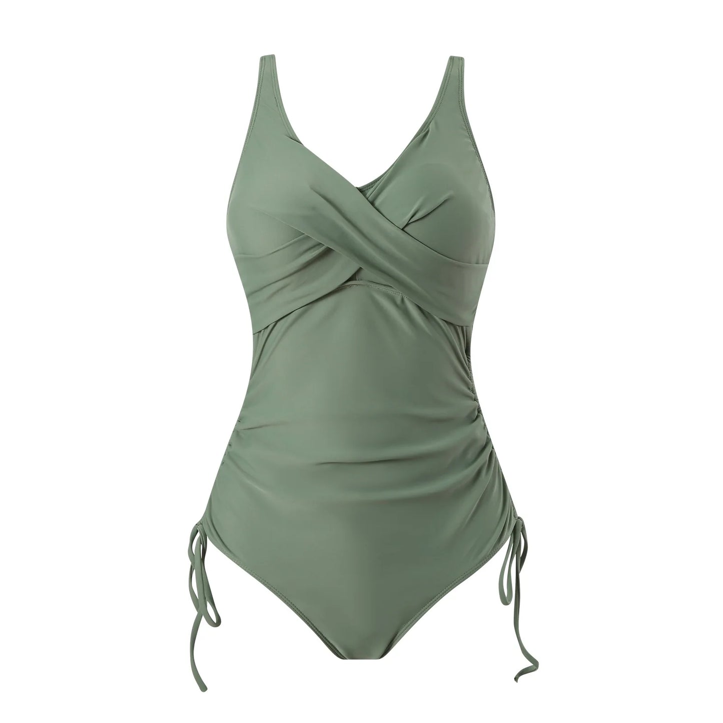 VigoBeviya 2025 Solid Strapped Swimwear Women Cross Push UP One Piece Swimsuit Sexy Lady Monokini Backless Beach Bathing Suit
