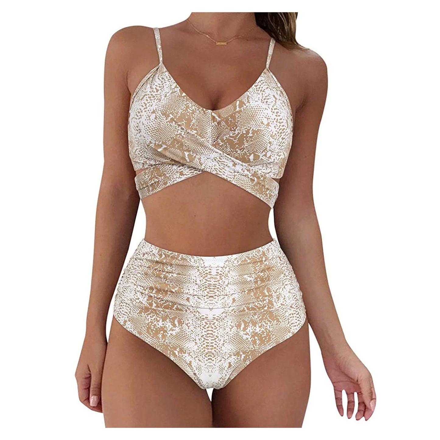 Fashion Women's Summer Sexy Tie-Dye Split Two-Piece Bikini Swimsuit
