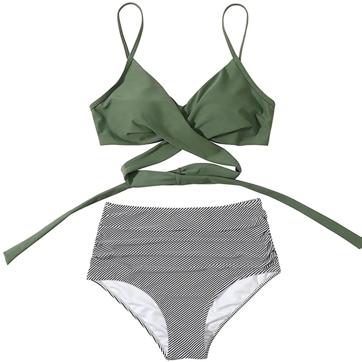 Fashion Women's Summer Sexy Tie-Dye Split Two-Piece Bikini Swimsuit