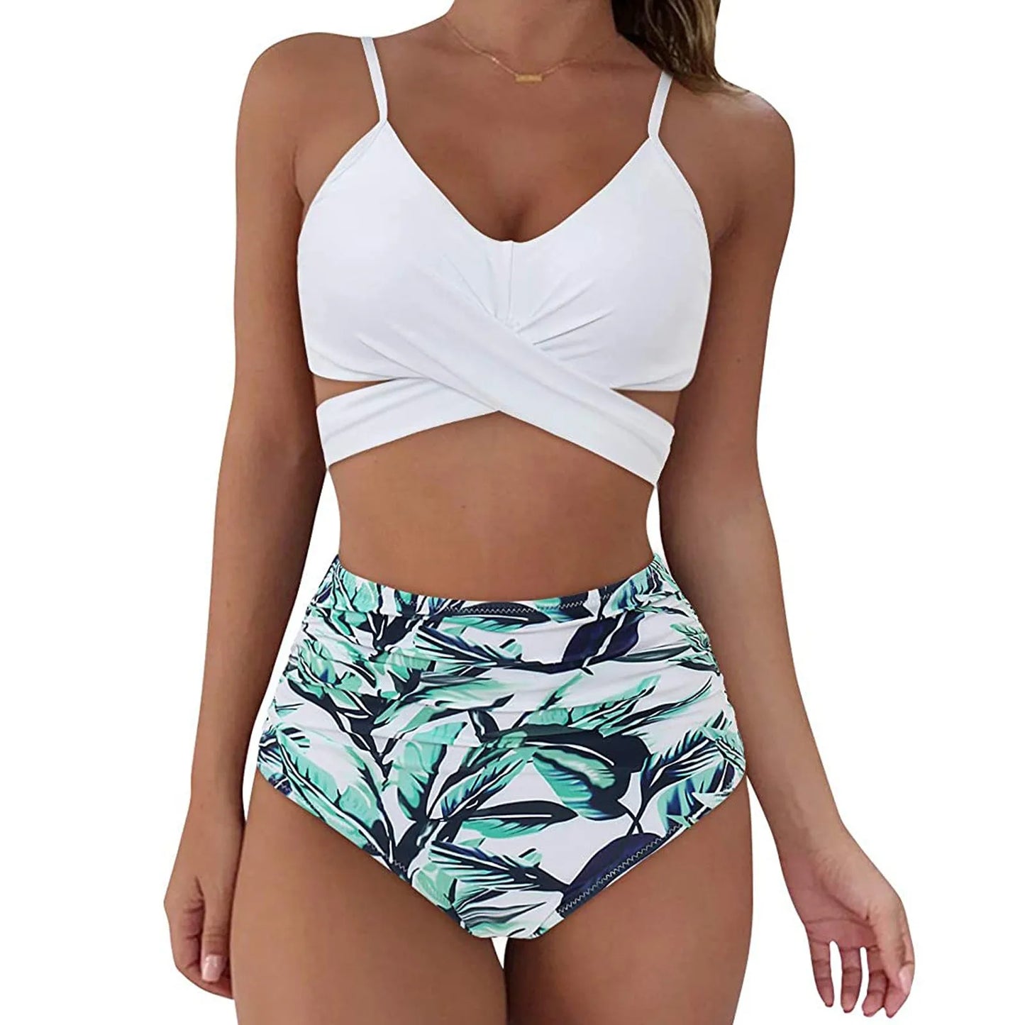 Fashion Women's Summer Sexy Tie-Dye Split Two-Piece Bikini Swimsuit