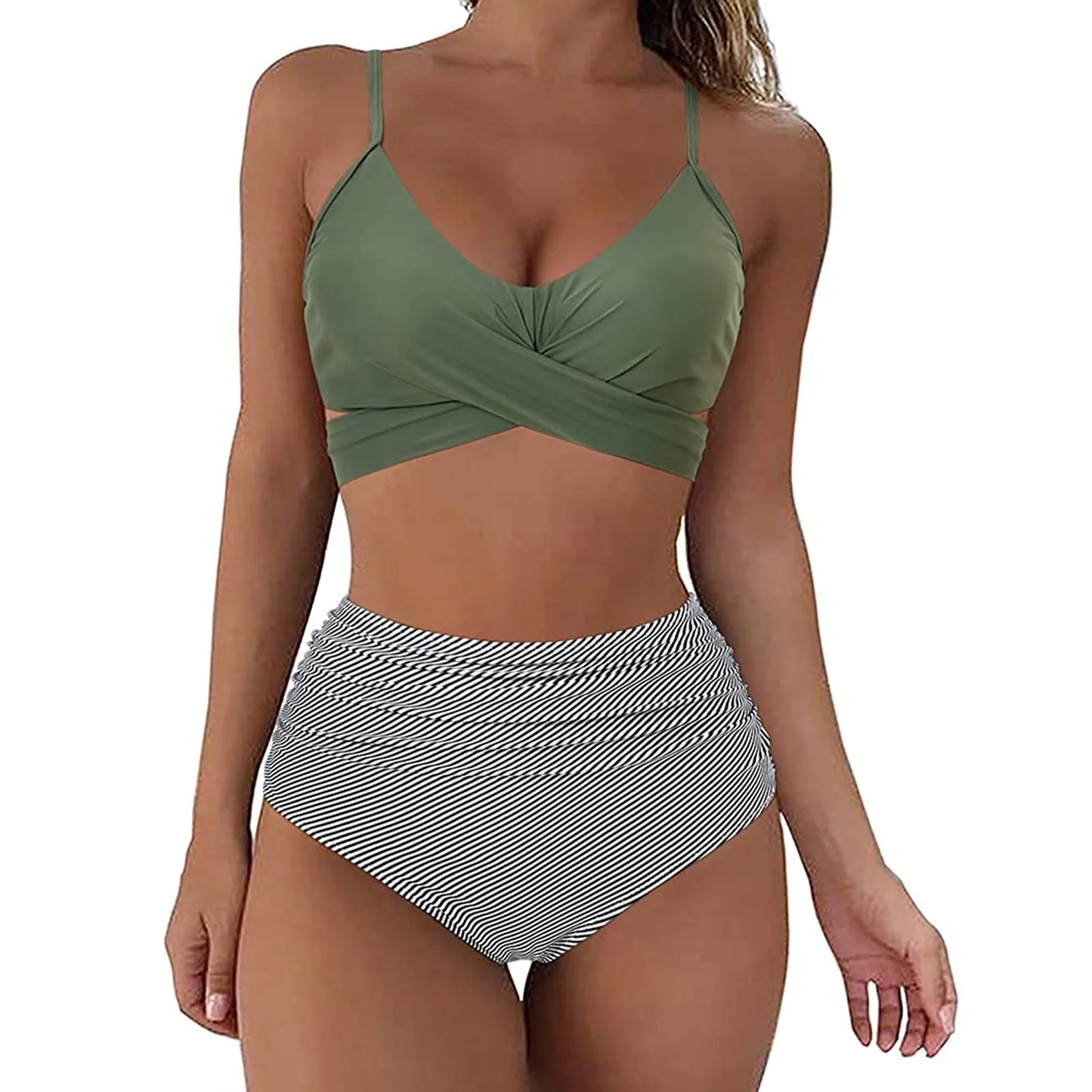 Fashion Women's Summer Sexy Tie-Dye Split Two-Piece Bikini Swimsuit