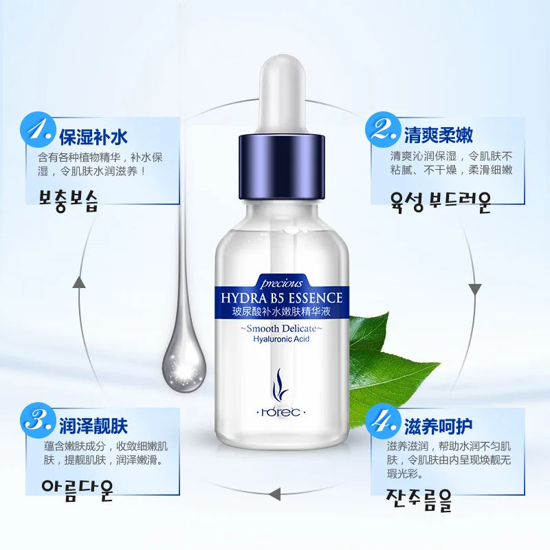 Sérum visage ROREC Acide hyaluronique Blanchissant Anti-rides Réparation Liquide Soin Visage Élimination des cicatrices d'acné Rétrécissement des pores Crème