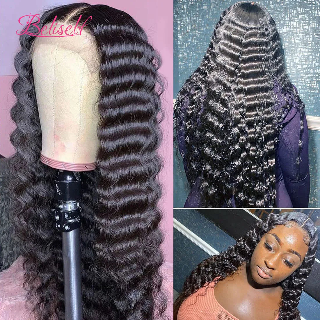 Perruques en cheveux humains ondulés 13x6 HD, avec dentelle frontale, pré-épilées et sans colle, avec fermeture 5x5