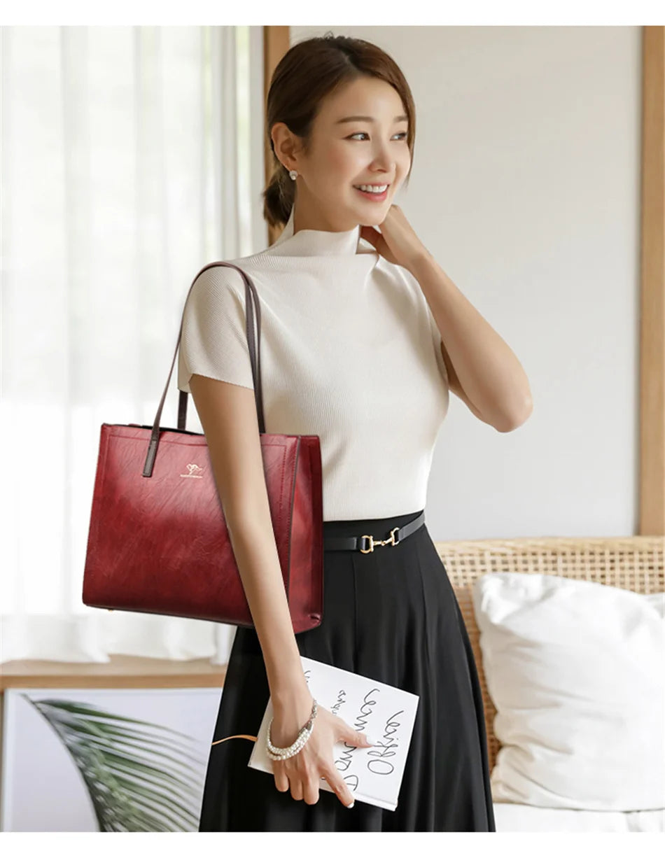Sacs fourre-tout vintage de grande capacité, sacs à bandoulière tendance, sacs à poignée supérieure, sacs en cuir PU de haute qualité, sac à main décontracté avec motif lettre