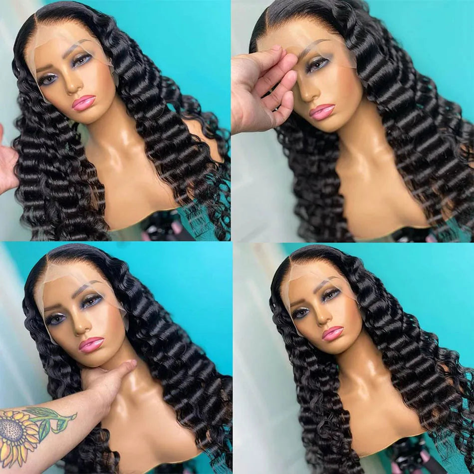 Perruques en cheveux humains ondulés 13x6 HD, avec dentelle frontale, pré-épilées et sans colle, avec fermeture 5x5