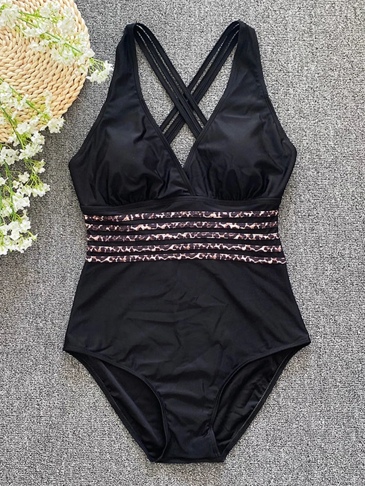 2023 Sexy One Piece Swimsuit Women Cross Bandage Backless Swimwear Female Push Up Monokini Bathers Bathing Suits Beachwear Swim