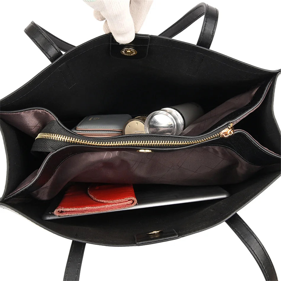Sacs fourre-tout vintage de grande capacité, sacs à bandoulière tendance, sacs à poignée supérieure, sacs en cuir PU de haute qualité, sac à main décontracté avec motif lettre