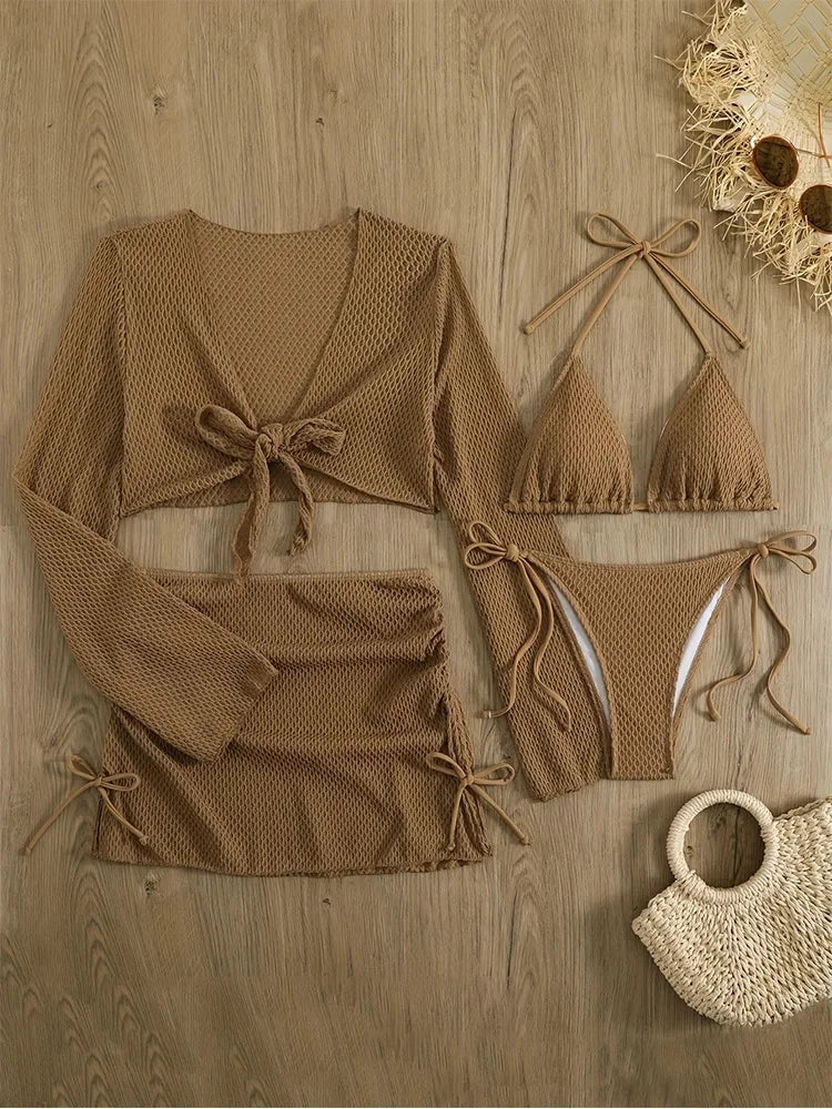 Sexy Bikini Swimsuit Set for Women Beach Summer Outfit Two Piece Swimwear Trendy Casual Clothing from Mainland China