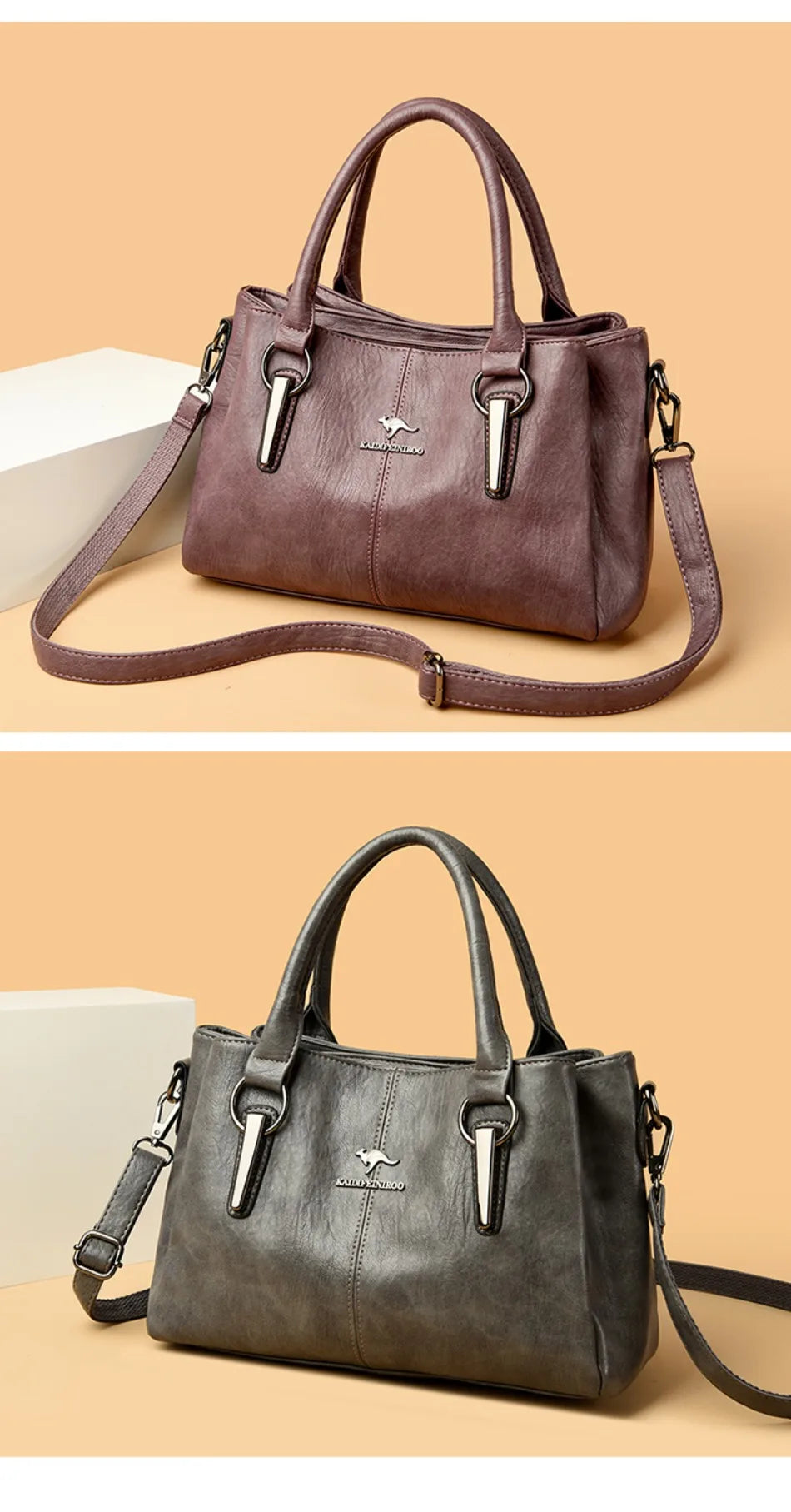 Sacs à bandoulière en cuir PU souple 3 couches pour femmes, sacs à main de luxe de haute qualité, sacs de créateurs, 2025