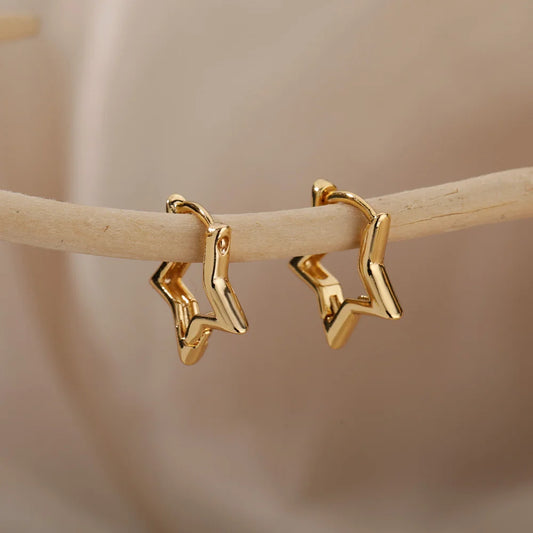 Boucles d'oreilles créoles en acier inoxydable pour femmes, tendance 2024, nouveautés de luxe, couleur or, bijoux d'oreilles, cadeau