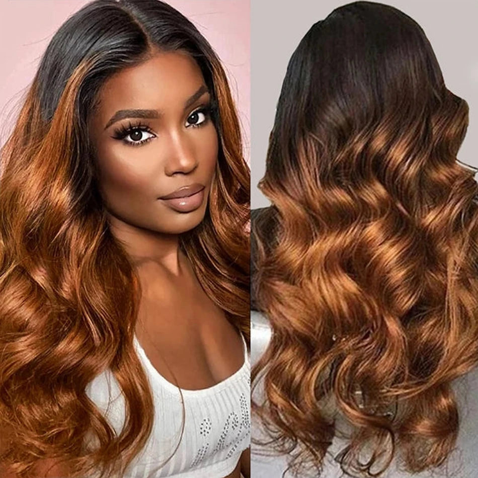 Cheap Price Human Hair Wig On Sale Clearance Highlight Ombre Body Wave 13x4 Transparent Brazilian Honey Blonde HD Lace Front Wig