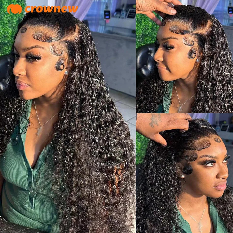 Perruques de cheveux humains bouclés 13x4 13x6 HD Lace Front Wig Perruque de cheveux humains Deep Wave Front Wig 200% cheveux humains Perruques de cheveux humains pré-épilées