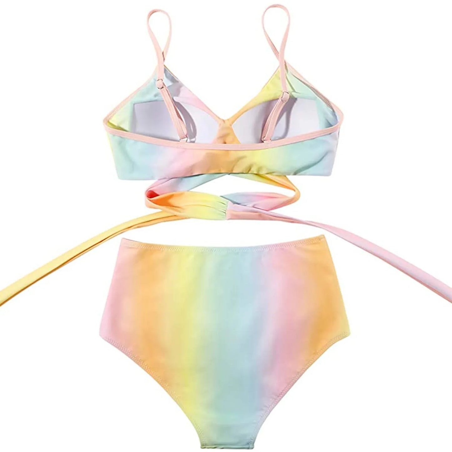 Fashion Women's Summer Sexy Tie-Dye Split Two-Piece  Bikini Swimsuit