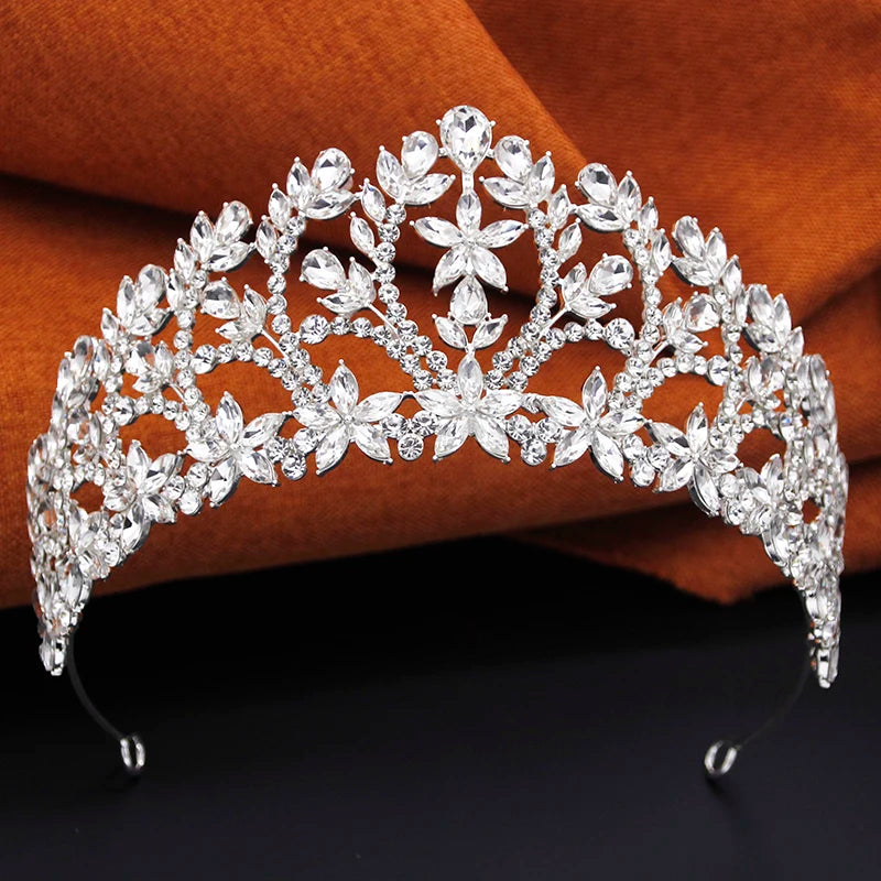 Ensembles de bijoux de mariée pour femmes, diadèmes de mariage de la reine royale, 3 pièces, collier, boucles d'oreilles et couronne, ensembles de mariée, accessoires de costume