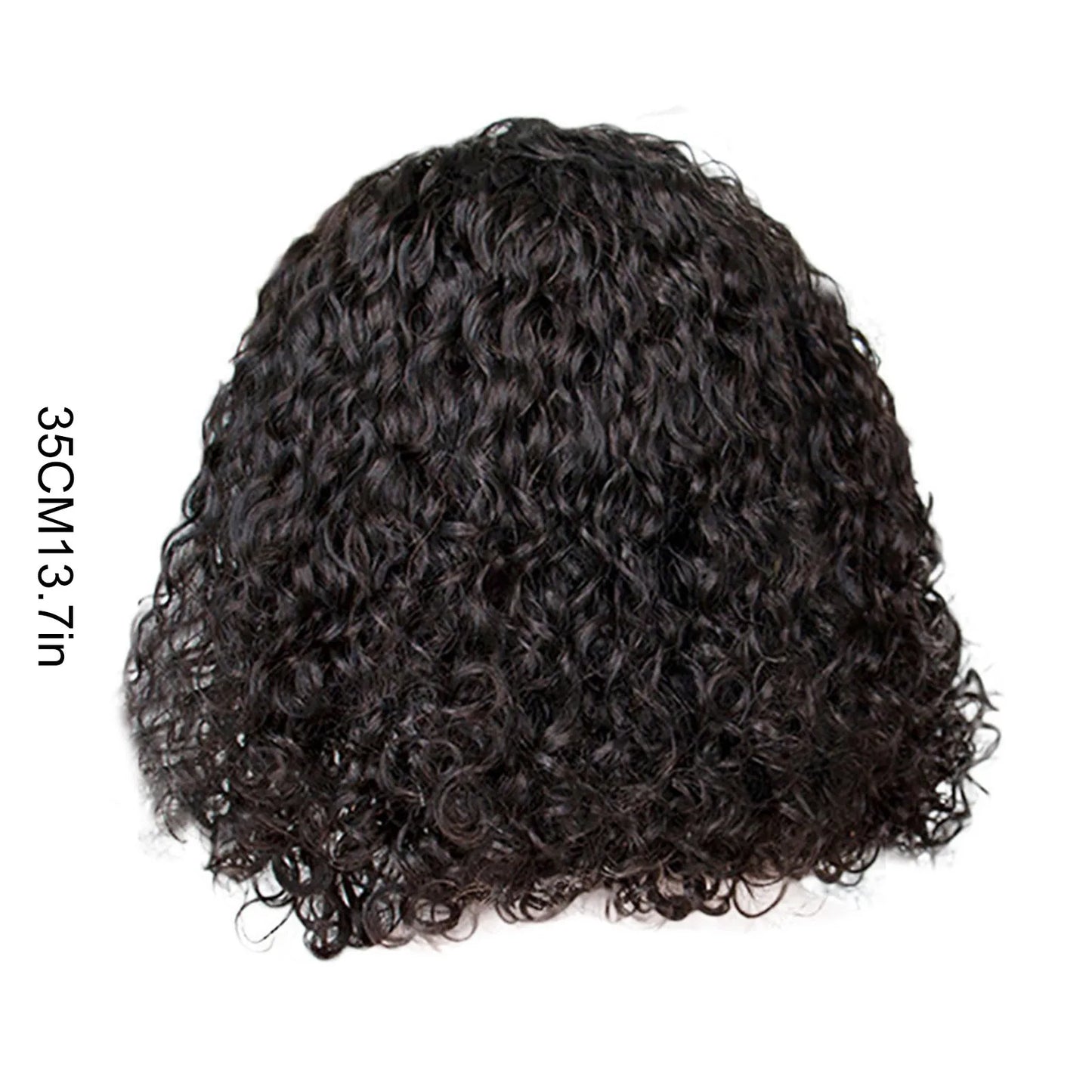 Black Small Wave Curly Wig for Women Short Fluffy Synthetic Wig Cap for African Curly Hair Fashion Wig Brief Paragraph Wig