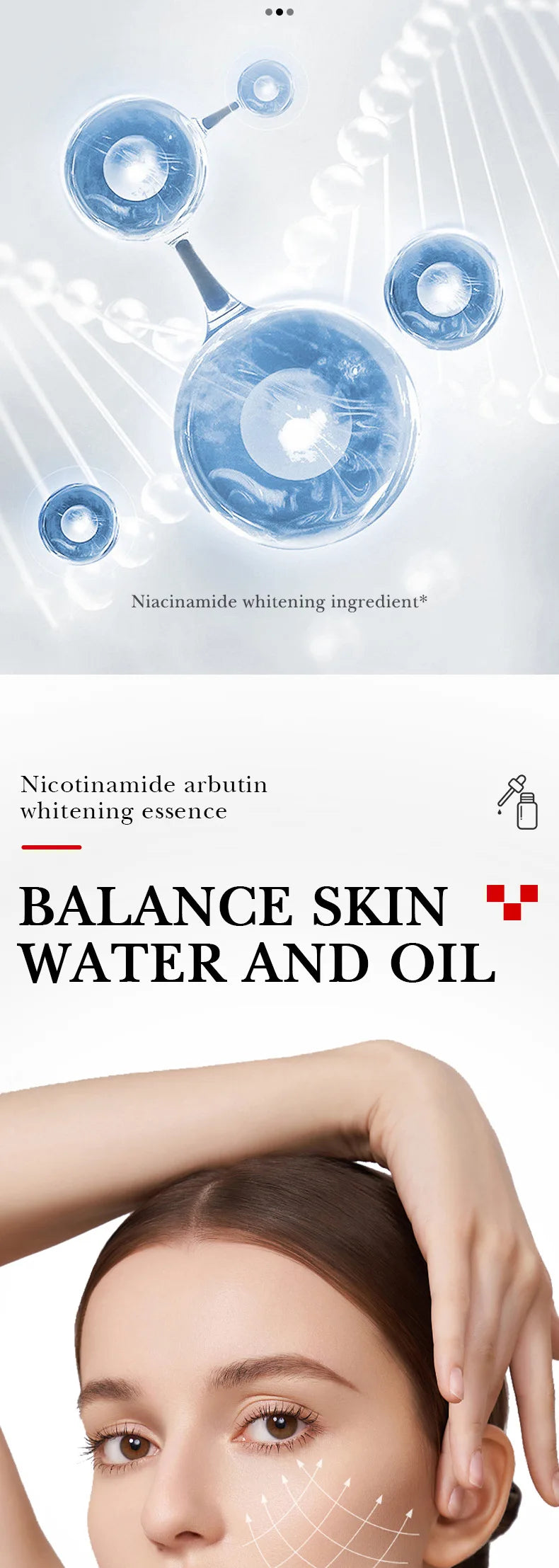 Lot de 3 sérums éclaircissants à l'arbutine pour le visage, hydratants, éclaircissants et raffermissants, essences pour le visage, soins de la peau