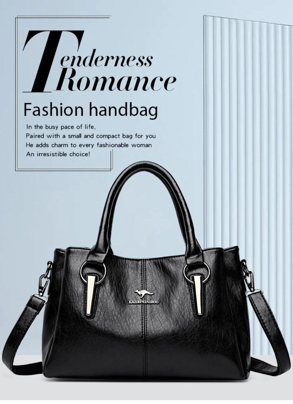 Sacs à bandoulière en cuir PU souple 3 couches pour femmes, sacs à main de luxe de haute qualité, sacs de créateurs, 2025