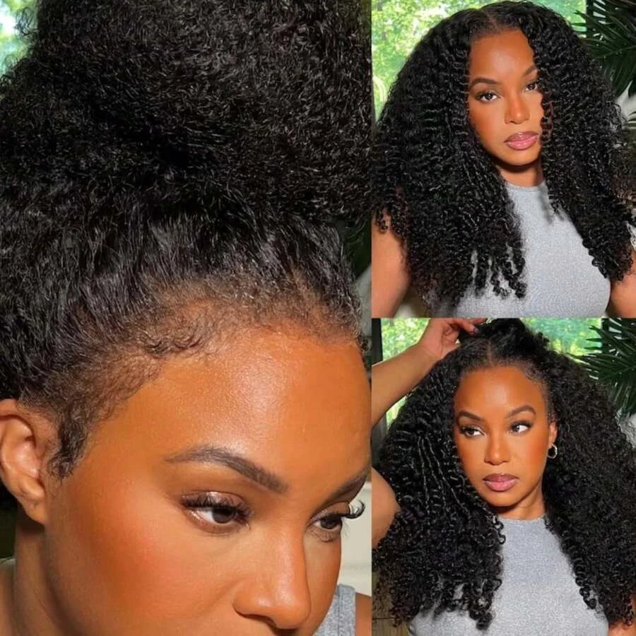 Kinky Curly Lace Front Wigs Human Hair Wig 13x4 Glueless Wigs Human Hair Pre Plucked With Afro Kinky Curly Lace Frontal Wigs