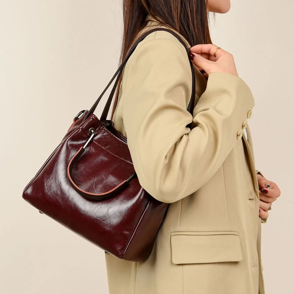 Sacs à main en cuir PU de haute qualité pour femmes, sacs à bandoulière de luxe, sacs de créateur vintage de grande capacité