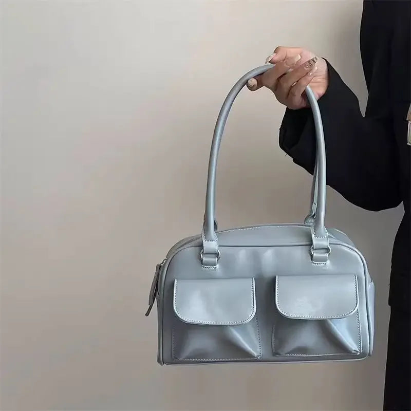 Sacs à bandoulière vintage pour femmes, fourre-tout simple pour dames, sac à main en cuir PU, sac à main bordeaux, grand format