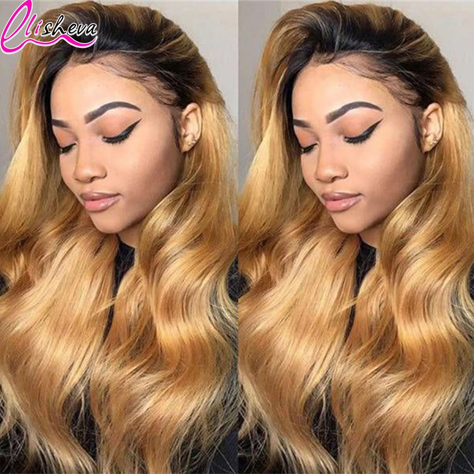 Cheap Price Human Hair Wig On Sale Clearance Highlight Ombre Body Wave 13x4 Transparent Brazilian Honey Blonde HD Lace Front Wig