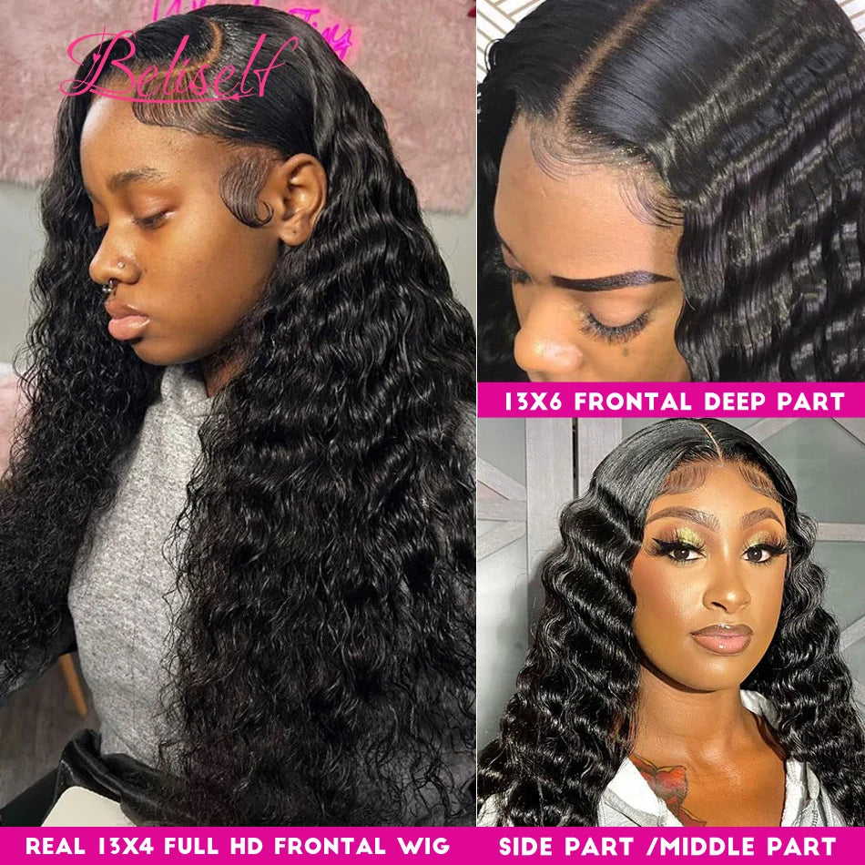 Perruques en cheveux humains ondulés 13x6 HD, avec dentelle frontale, pré-épilées et sans colle, avec fermeture 5x5