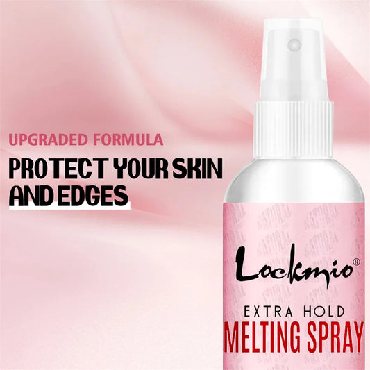 Spray de fusion pour perruques en dentelle LOCKMIO, adhésif frontal invisible à séchage rapide, colle pour grille de postiche, kit d'outils de coiffure et d'installation de perruques