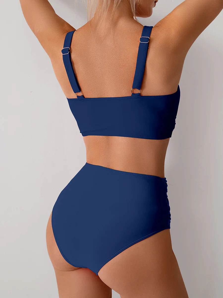 Maillot de bain sexy VigoBreviya 2025 à bretelles solides pour femmes, ensemble bikini push-up croisé, maillot de bain brésilien taille haute, maillot de bain de plage