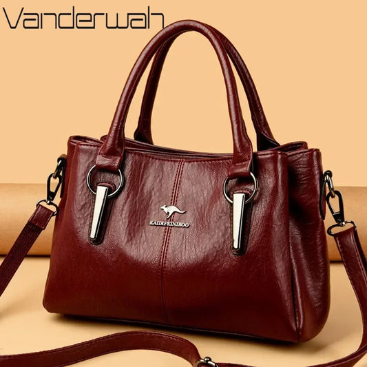 2025 Genuine 3 Layers High Quality Soft PU Leather Ladies Shoulder Crossbody Bags for Women Luxury Handbags Women Bags Designer