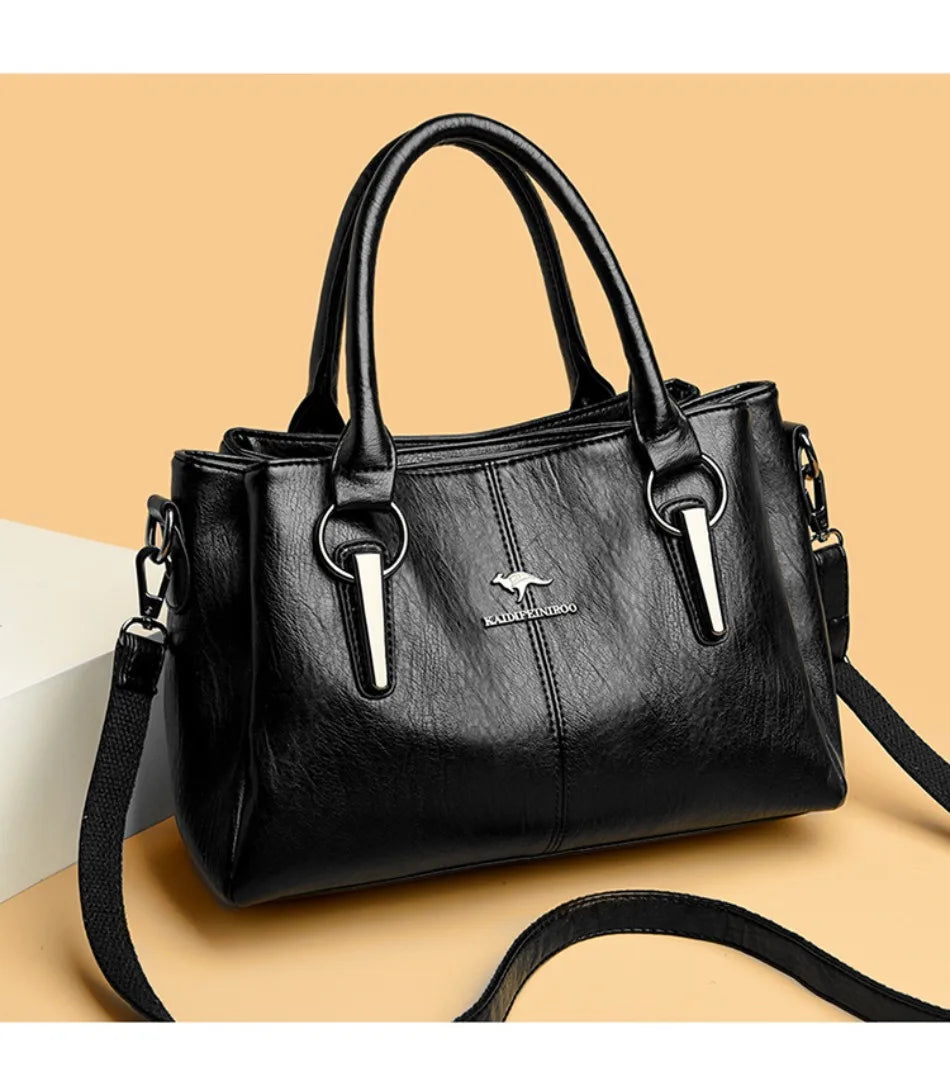 Sacs à bandoulière en cuir PU souple 3 couches pour femmes, sacs à main de luxe de haute qualité, sacs de créateurs, 2025