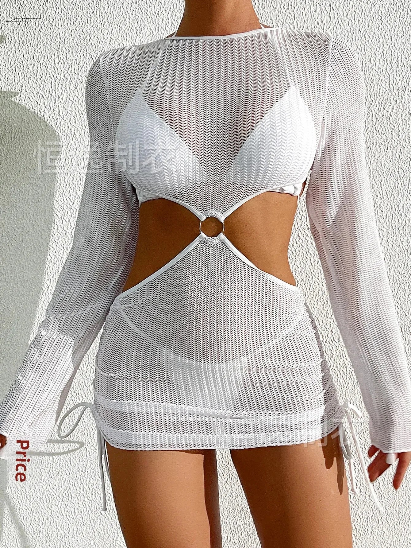 2025 New Cross-Border Tie-Dye Bikini Three-Piece Set Women's Net Sunshade Cover up Beach Skirt Suit Sportswear And Bag Accessori