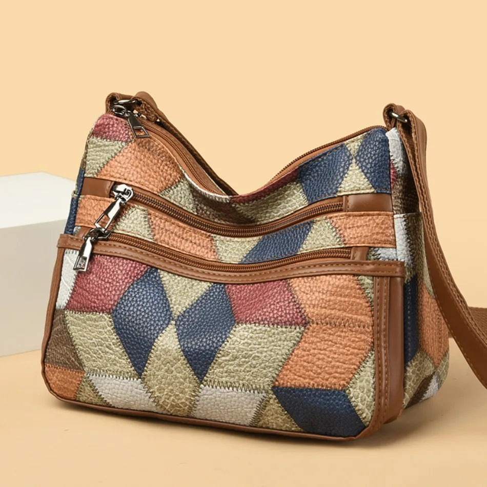 Sacs à main et portefeuilles en cuir souple, sacs à bandoulière décontractés pour femmes, sacs messager vintage multi-poches pour dames, 2024