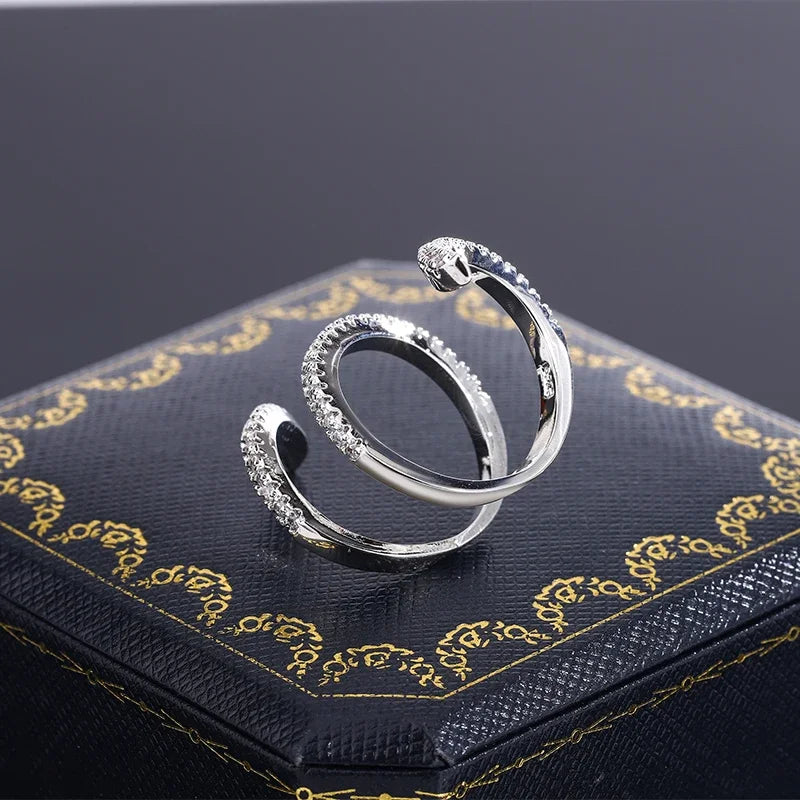 Bague en argent 925, nouvelle mode, bague géométrique en zircon, ligne irrégulière, personnalité, simple, fiançailles, mariage, bijoux