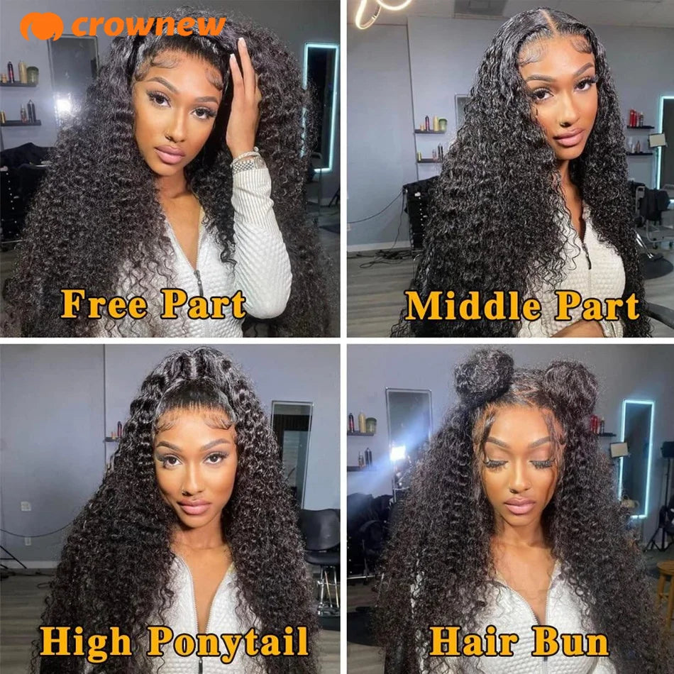 Perruques de cheveux humains bouclés 13x4 13x6 HD Lace Front Wig Perruque de cheveux humains Deep Wave Front Wig 200% cheveux humains Perruques de cheveux humains pré-épilées