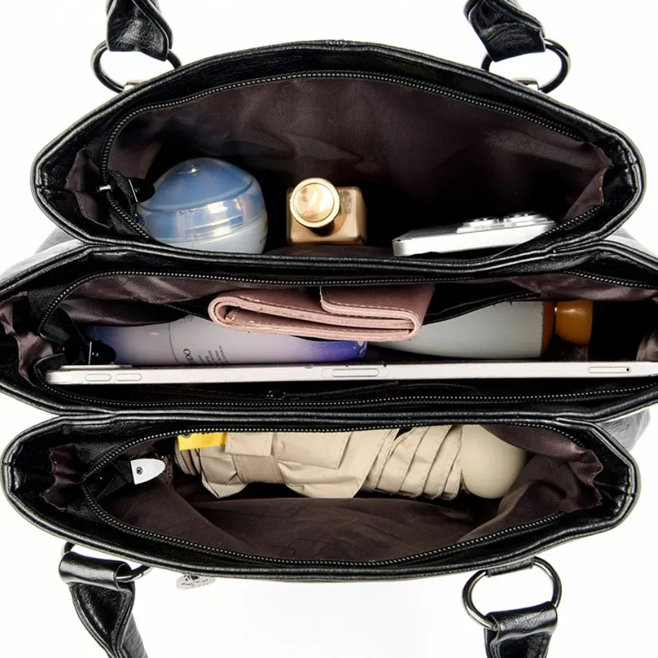 Sacs à bandoulière en cuir PU souple 3 couches pour femmes, sacs à main de luxe de haute qualité, sacs de créateurs, 2025
