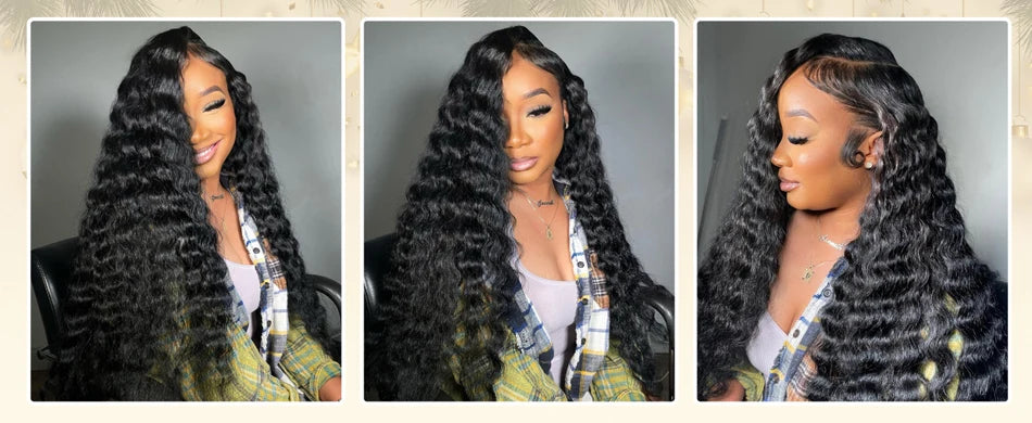 Perruques en cheveux humains ondulés 13x6 HD, avec dentelle frontale, pré-épilées et sans colle, avec fermeture 5x5
