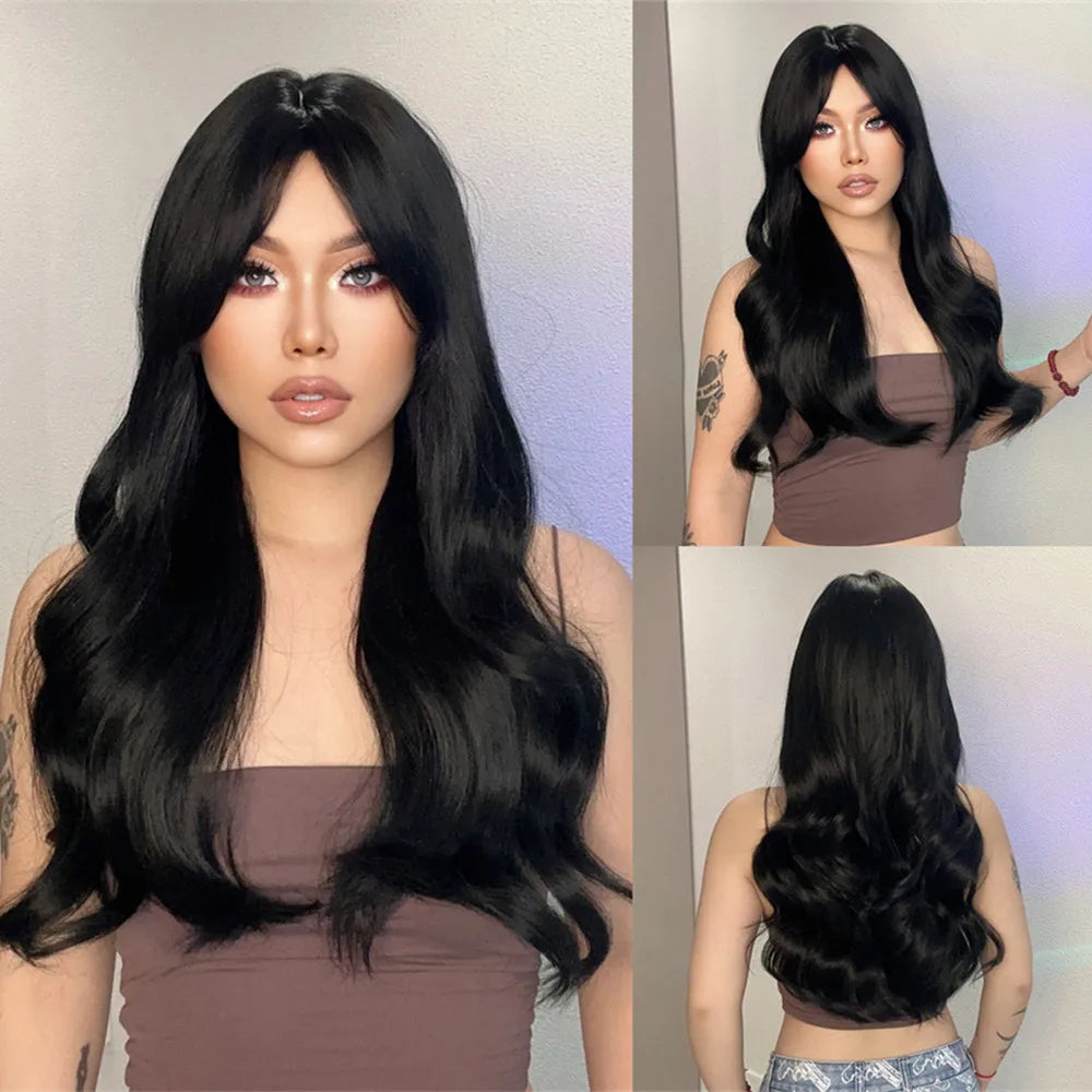 HENRY MARGU Red Synthetic Wigs Long Body Wavy Wig Natural Hairline Daily Red Hair Heat Resistant Fiber Smooth Party Cosplay Wig
