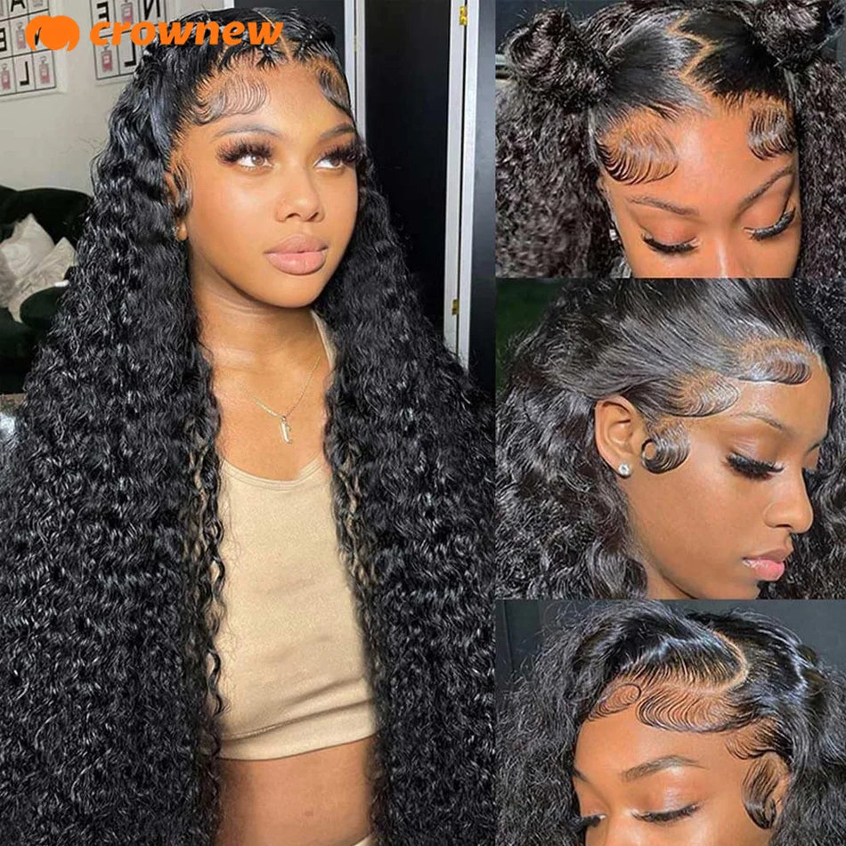 Perruques de cheveux humains bouclés 13x4 13x6 HD Lace Front Wig Perruque de cheveux humains Deep Wave Front Wig 200% cheveux humains Perruques de cheveux humains pré-épilées